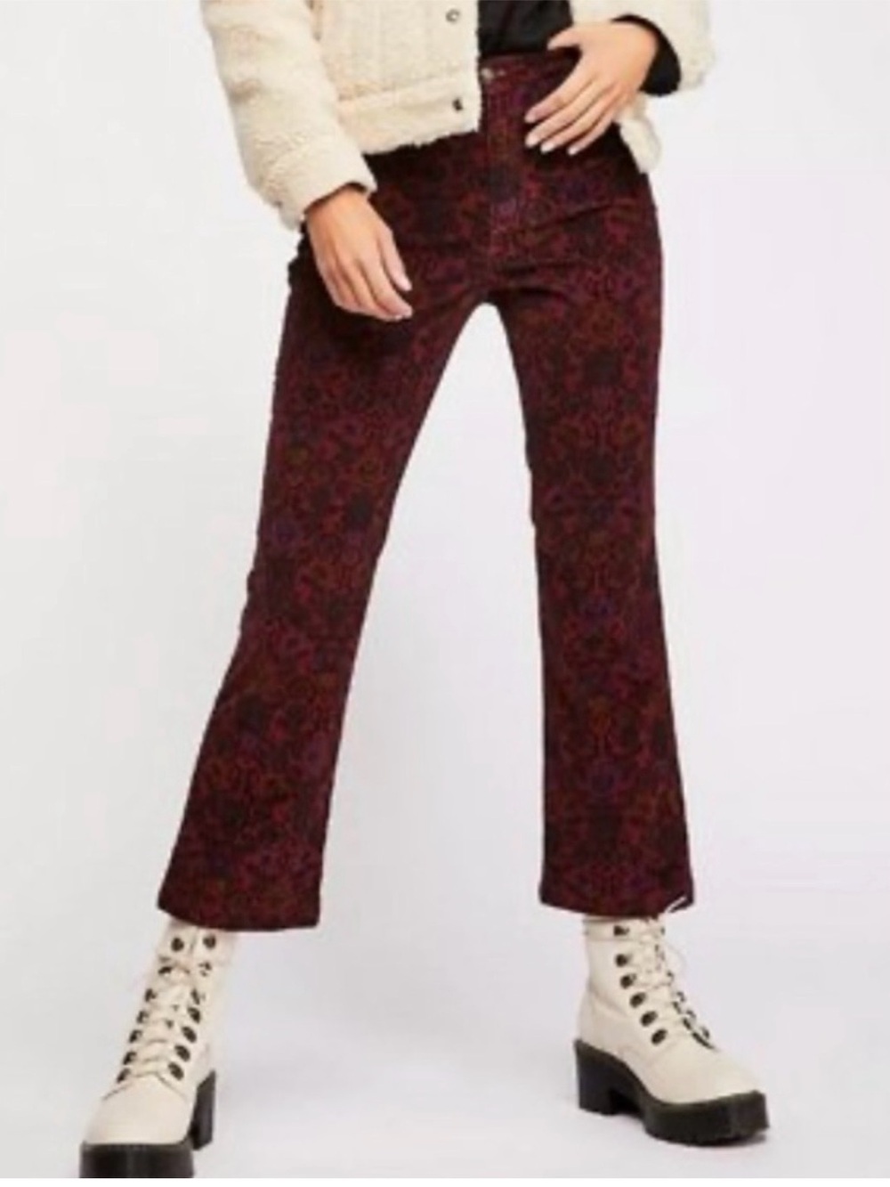 NWOT Free People corduroy cropped pants Size 0